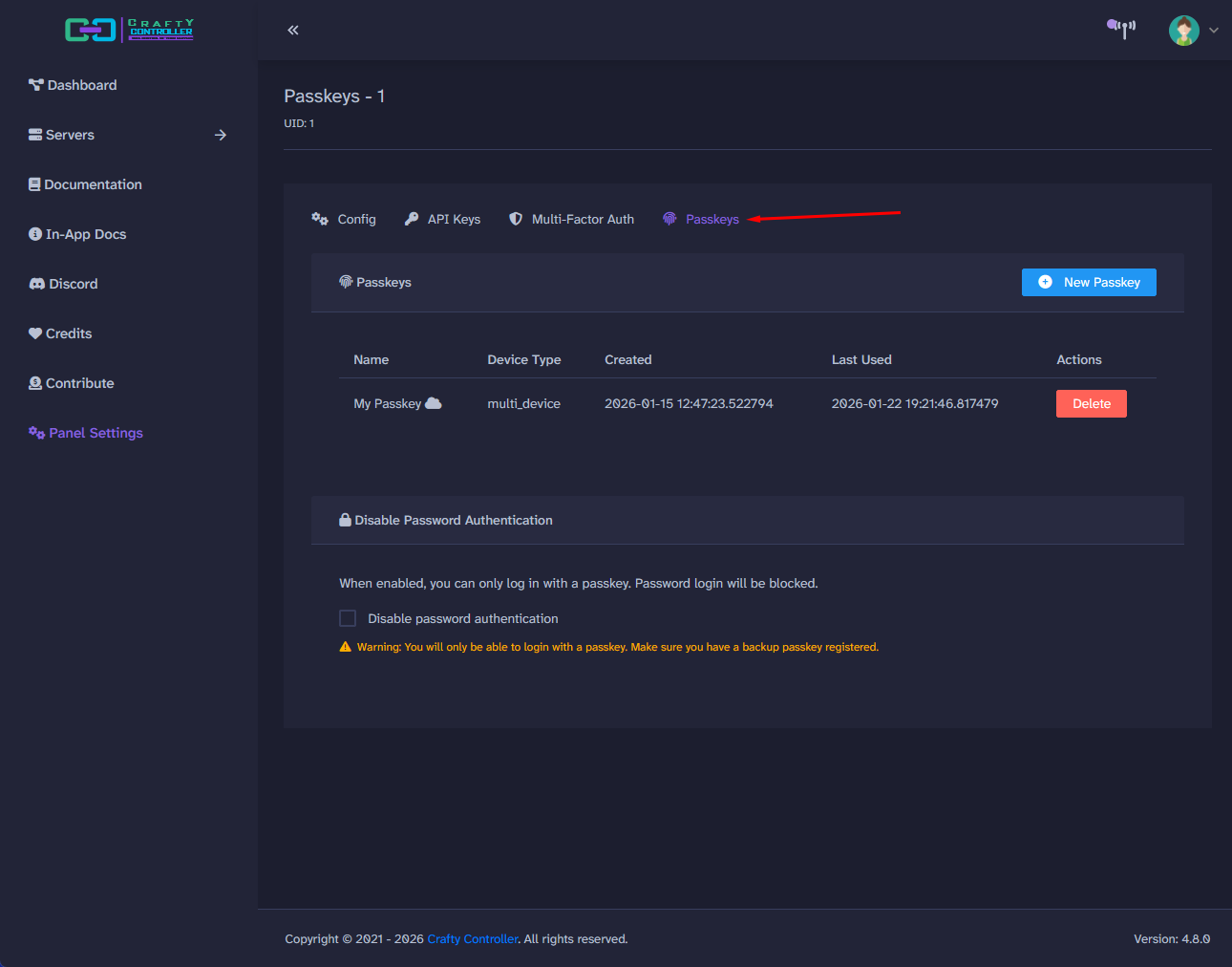 where to find passkey settings