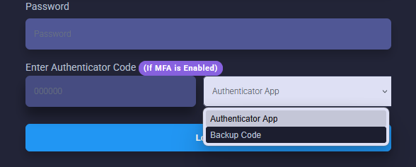 backup code login example