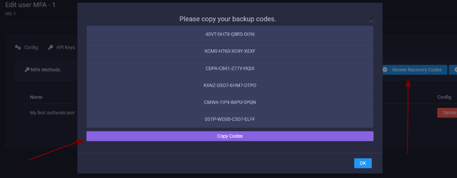 mfa backup codes example