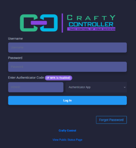 crafty login example