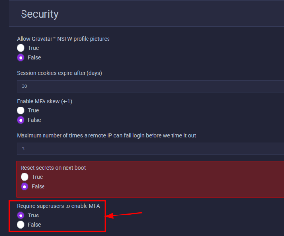 mfa required option opt out example
